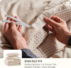 Bedsure Cotton Duvet Cover Set - 100% Cotton Waffle Weave Beige Duvet Cover California King, GentleSoft™ and Breathable Cal King Bedding Set for All Season, 3 Pieces, 104"x98"