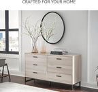 Signature Design by Ashley Socalle 6 Drawer 59" Dresser, Beige
