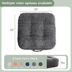 8" Washable Floor Pillow Cushion for Adults, Meditation Cushion Pillow, Removable Tufted Blended Corduroy Cover, Large Square Floor Sitting for Tatami Living Room or Yoga, 2Pack, Machine Washable