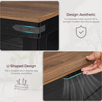 Large Toy Chest, 47.2" Wooden Toy Box with 2 Safety Hinges, Farmhouse Style Storage Bench, Blanket Storage Chest for Living Room, Entryway, Bedroom, Black+Walnut SCHZ18601