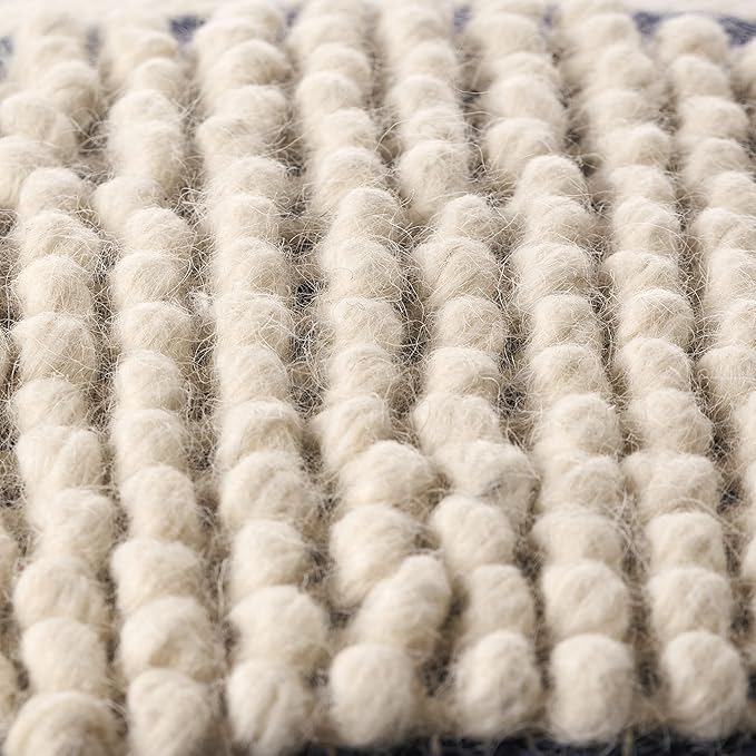 Christopher Knight Home Lucknow Handcrafted Cylinder Pouf - White/Denim Blue