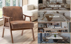 KEIKI Mid-Century Modern Accent Chair with Solid Wood Frame, Comfortable Single Sofa Chair for Daily Use in Living Room or Bedroom