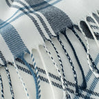 Blue and White Plaid Throw Blanket for Couch,50"X60" Super Soft Cozy Warm Home Decorative Throws with Tassels for Bed Sofa Picnic