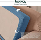 Hokway Stretch Couch Cushion Slipcovers Reversible Cushion Replacement Slipcovers Sofa Cushion Covers(Denim Blue, 3)