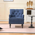 KEIKI Tufted Upholstered Accent Chair for Bedroom and Living Room, Corduroy Fabric Armchair with Plush Foam Seat, Solid Wood Frame, Classic Club Chair for Reading and Relaxing