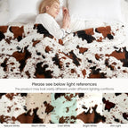 Cozy Bliss Cow Print Faux Fur Throw Blanket, Animal Printed Blankets Super Soft Warm Thick Fluffy Throws Home Decor for Couch Bed Sofa Women (Black&Brown Cow, 50x60 Inches)