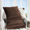 Cheer Collection Faux Fur Throw Pillows - Decorative Pillows for Couch, Bed Throw Pillows, Chocolate Accent Pillows for Bedroom or Living Room Aesthetic, Set of 2 Furry Throw Pillows, 16" x 16"