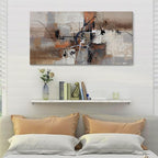 YDYSUNE Abstract Canvas Wall Art, Modern Wall Decor Painting, Brown Room Decorations, Orange Wall Art for Living Room, Bedroom, Office Artwork Wall Decor 24×48IN