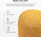 Anji Mountain 100% Handmade & Handcrafted Comfortable Home Décor Pouf Ottoman Footrest for Living Room, Bedroom, Nursery, Kidsroom, Patio Furniture - (22" x 22" x 17" - Mustard)
