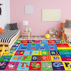 Baby Play Mat Kids Rug for Playroom, Floor Mat for Toddlers, Playtime Collection ABC, Numbers, Animals Educational Area Rugs for Kids Room Classroom ( 78.7X 59 Inch)