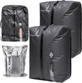 Black Voyage Reusable Vacuum Compression Travel Bag for Carry-On Suitcase and Backpack, Recycled IP67 Waterproof Space Saver Vacpack (2-Pack, 18L - No Pump)