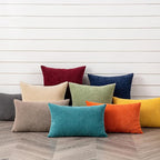 GAWAMAY Decorative Square Throw Pillow Covers 18"x18" Inch Set of 2, Super Soft Chenille Pillows Farmhouse Fall Pillowcase for Living Room Bedroom Sofa Couch Cushion Cover Beige 45x45cm (No Insert)