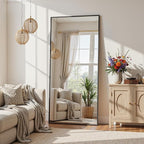 Full Length Mirror, 71"x28" Full Body Mirror, Oversized Floor Mirrors, Leaning Free Standing Mirrors, Hanging Mounted Large Mirrors for Bedroom Dressing Room, Cloakroom, Black
