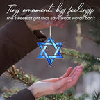 FLAGWIX Christmas Hanukkah Gifts for Women Men - Acrylic Christmas Ornament for Tree Decorations - Hamsa Hand Ornaments Decor, Star of David Tree Topper, Spiritual Religious Gifts for Mom Grandma