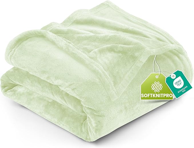 Utopia Bedding Fleece Blanket King Size Sage Green 300GSM Luxury Fuzzy Soft Anti-Static Microfiber Bed Blanket (90x102 Inch)