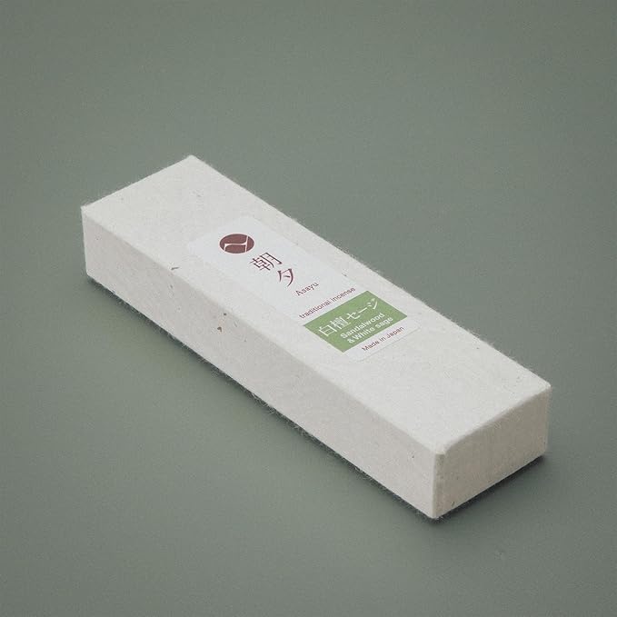 Asayu Japan Traditional Smoke Incense Sticks Sandalwood & White Sage Blend Fragrance Scent (40gr) for Morning Meditation, Relax or Yoga, Made in Japan (Sandalwood & White Sage Blend 20g)