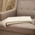 CUDDLE DREAMS Premium Cashmere Throw Blanket with Fringe, Luxuriously Soft (Ivory)