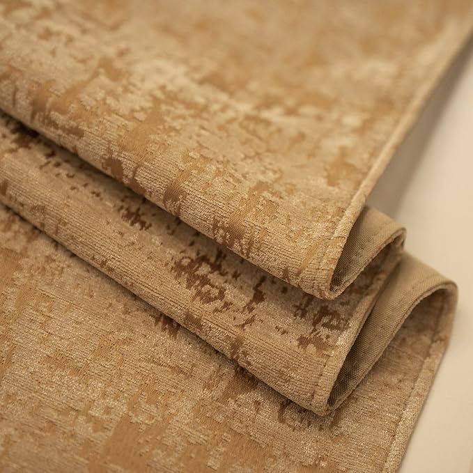 OSVINO Solid Color Chenille Soft No Fading Modern Bed Runner Bedding Scarf Protection (240X50cm for 180cm Bed, Gold)