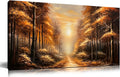 Large Wall Art for Living Room Bedroom Office Gold Forest Artwork Sunrise Landscape Nature Pictures Modern Wall Art Framed Canvas Prints 20x40 Inch
