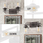 Emliviar 2-Light Vanity Lighting Fixtures - Farmhouse Bathroom Light Fixture in Oil Rubbed Bronze Finish with Clear Glass, YCE238B-2W ORB