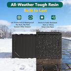 Outdoor Storage Box, 98 Gallon Deck Box, Outdoor Storage Bench, Waterproof Resin Storage Bench with Lockable Lid, Patio Furniture Cushions & Garden Tools Storage, UV Resistant (Black)