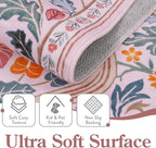 Moynesa Floral Washable Area Rug 5x7, Pink Rugs for Bedroom Soft Living Room Rug, Non Slip Ultra Thin Boho Rug for Nursery Flower Indoor Floor Carpet for Girls Room Dorm, Pink