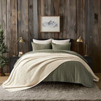 EVERGRACEHOME Chunky Chenille Knit Throw Blanket for Couch, Soft Luxurious Oversized Queen Moss Stitch Blanket for Bed, Large Cozy Farmhouse Knitted Throw for Sofa, Beige, 90" x 90"