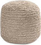 Anji Mountain Artisan Crafted Cotton Blend Pouf Ottoman | Versatile Floor Seating & Footstool for Living Room | Modern Boho Home Décor Accent | Filled Pouffe