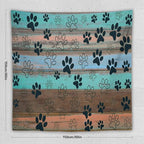 VUMIVI Dog Paw Print Tapestry Rustic Farmhouse Vintage Wood Paneling Home Decor Tapestry Wall Hanging for Living Room Bedroom Dorm Classroom Aesthetic Decor W60xL60in