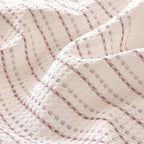 Amazon Basics Waffle Weave Microfiber 3-Piece Duvet Cover Set, Includes 1 Duvet Cover and 2 Pillow Shams, Full, Pink Striped