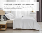 Maple&Stone Quilt Set Oversized King Bedspreads, 128"x120" Lightweight White Bedspread Light Coverlet for All Season Comforter Bedding Decor - 3 Piece Bed Cover Sets