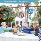 Mandala Wind Spinner - Starry Sky Design | 12-Inch Laser Cut Stainless Steel, Rustproof 3D Kinetic Hanging Wind Sculptures & Spinners for Indoor/Outdoor Garden Decor & Yard Art | Worth Gift