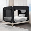 Bed Canopy Portable Blackout Bed Tent Privacy Tent for Adult Indoor Sleeping with 3 Doors, Storage Bag