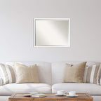 Amanti Art White Wall Mirror 23x29 Svelte White Rectangle Bathroom Mirror for Wall Decor Living Room, Large Modern Wood Frame, Hangs Horizonally and Vertically, Bathroom Decor, Beveled Edge