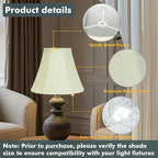 Cream Bell Lamp Shade - 1 Pack, 6.7" x 13" x 10.6" Fabric Replacement Lampshade for Table Lamp, Spider Fitter Lamp Shade for Home Decorative Lighting for Living Room, Bedroom, Study Room