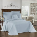 King Charles Modern Farmhouse Floral Matelasse Bedspread, 100% Cotton Breathable Bedding, Full/Queen, Blue