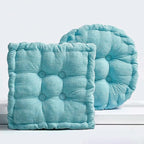 Large Square and Round Floor Cushions for Adults 2 Pack Meditation Floor Pillow Sky Blue Corduroy Floor Seat Pillows Cushion for Living Room Balcony Tatami Yoga,18x18 Inch