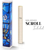 SURI Mezuzah for Door with Printed Scroll Inside | 4" Modern Mezuzah Case (Silver Blue)