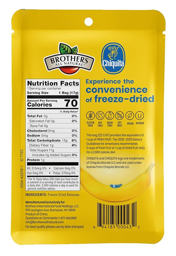 Brothers-ALL-Natural Fruit Crisps, Banana, 0.59 oz (Pack of 24), PP-GRCE13088