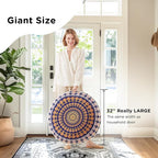 Codi Meditation Floor Pillows, Round Large Pillow Seating for Adults, Bohemian Mandala Circle Floor Cushion for Outdoor Fireplace Yoga Living Room, 32 Inch, Yellow Memory Foam Added