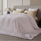 Oversized King Fleece Blanket 120x120 Inches, Seamless Soft Cozy 3D Jacquard Flannel Blanket 10'x10' Extra Large for Bed, Sofa, Couch, Travel & Camping, California King Throw, Taupe Leaf