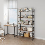 BHG Vintage Multifunctional Folding Bookshelf, No-Assembly Plant Stand Storage Rack Shelves for Home Office