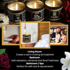 Candle Gift Set of 3 Cinnamon Vanilla|Jasmine|Black Rose Strong Scented Soy Candels Natural Non Toxic Velas Aromáticas Favors for Women Coworkers Friends Guests Also for Diwali Christmas Holidays