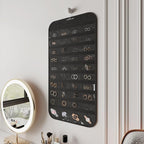 2 Pack Hanging Jewelry Organizer 80-Pocket Dual-sided Jewelry Storage for Earring Necklace Bracelet Ring Travel Holder, Black