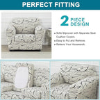 KRFOONN 2 Piece Chair Covers Printed Sofa Covers Couch Covers Washable Armchair Sofa Couch Slipcover Furniture Protector with Elastic Bottom for Living Room (Armchair, 58), Small