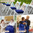 Tinideya 12 Pcs Flannel Fleece Throw Blanket Bulk 50 x 60 Inch Soft Fleece Blanket Warm Throw Blanket Coral Blankets for Couch Sofa Home Wedding Gifts Season (Navy Blue)