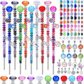 VICTLOV Crystal Suncatcher Making Kit, European Large Hole Beads, Snowflakes, Butterflies, Glass Balls for Garden Decoration, DIY Outdoor Hanging Ornaments (266Pcs Diamond+Ball+Alloy F)