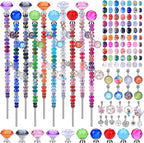 VICTLOV Crystal Suncatcher Making Kit, European Large Hole Beads, Snowflakes, Butterflies, Glass Balls for Garden Decoration, DIY Outdoor Hanging Ornaments (266Pcs Diamond+Ball+Alloy F)