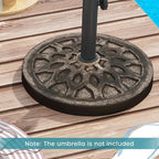 Tangkula 30 lbs Heavy Duty Umbrella Base, Round Parasol Holder with Adjustable Knob for Φ1.5-Φ1.9 Pole, Resin Umbrella Stand with Decorative Pattern, Easy Setup