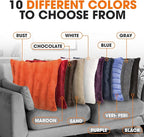 Cheer Collection Fall Decorative Throw Pillows for Couch – Set of 2 Faux Fur Fall Pillows for Couch, Cozy Fall Couch Pillows for Living Room or Bed, Soft, Rust Accent Pillows, 26" x 26"